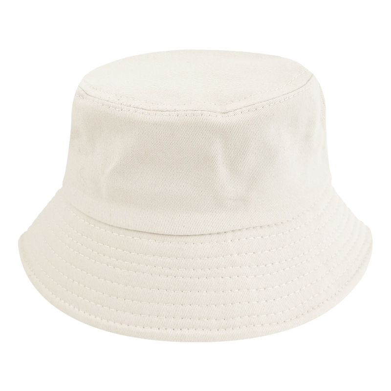 Bucket Hat Wholesale Printable Logo Sun Protection Fishing Bucket Hat Men's Solid Color Light Board Pure Cotton Bucket Hat Ins Women