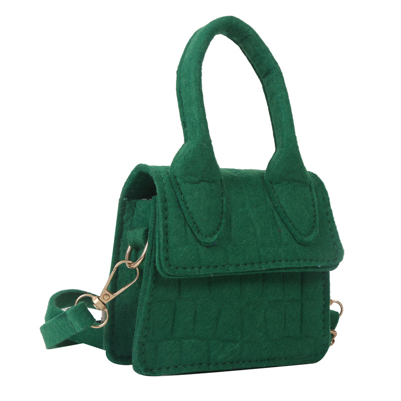Summer Stylish and Lightweight Crocodile Pattern Felt Handbag Bag Female Bags2023 Popular Candy Color Shoulder Messenger Bag