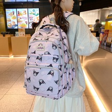 日系可爱印花库洛卡通图案大容量双肩包包女校园日常多口袋书包潮