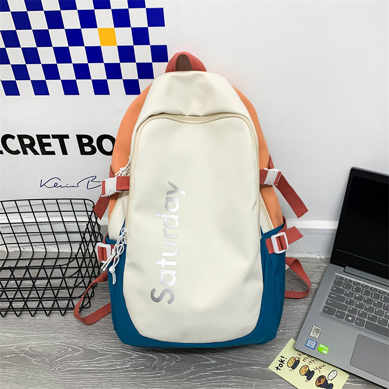 Large Capacity Schoolbag Men's 2022 Junior High School Girls High School Student Backpack College Student Design Sense Ins Style Backpack