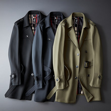 中长款男风衣男式西装领双排扣风衣新款商场品质男装外套FY2158