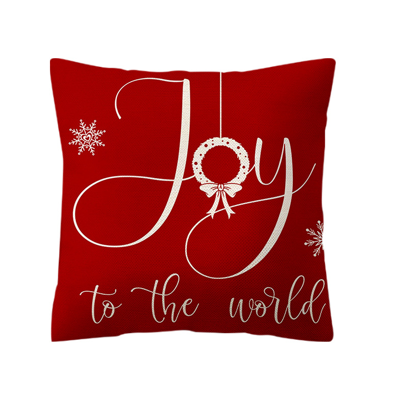 New Christmas Atmosphere Pillow Cover Simple Printing Cushion Cover Home Bedroom Car and Sofa Linen Pillow Cover