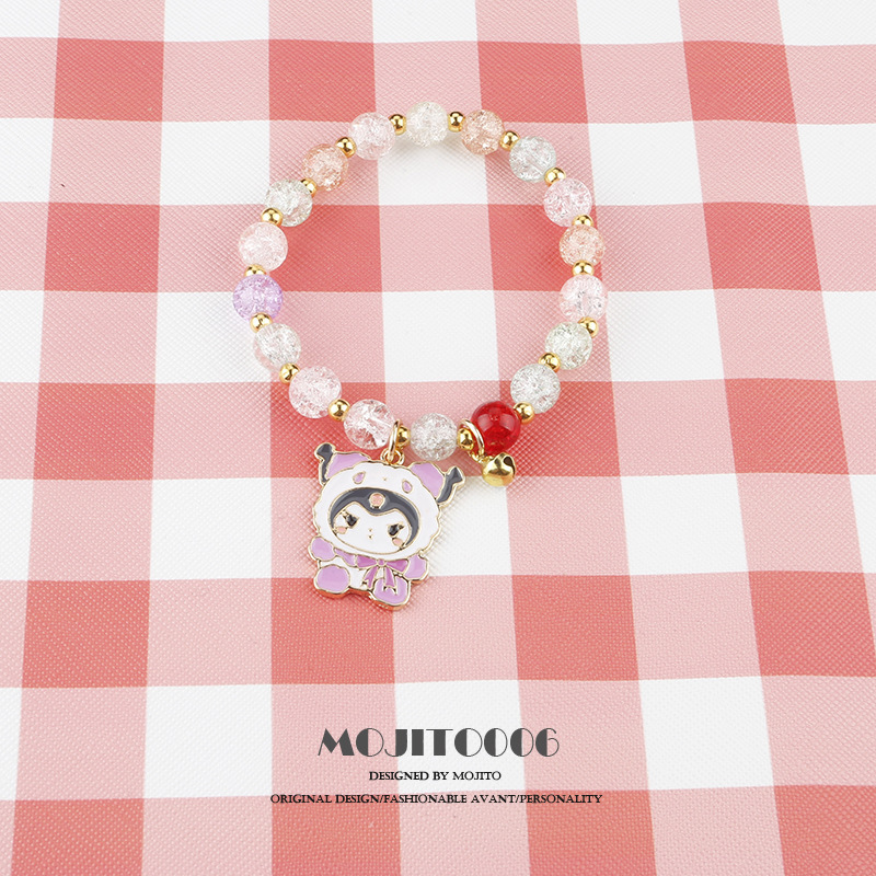 Women's Korean-Style Simple Cute Clow M Double-Layer Crystal String Beads Bracelet Simple Mori Style Student Girlfriends Bracelet