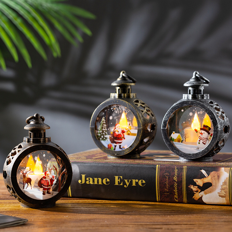 Christmas Decorations Retro Small Night Lamp Luminous Gift Window Decoration Desktop Layout Props Atmosphere Pendant