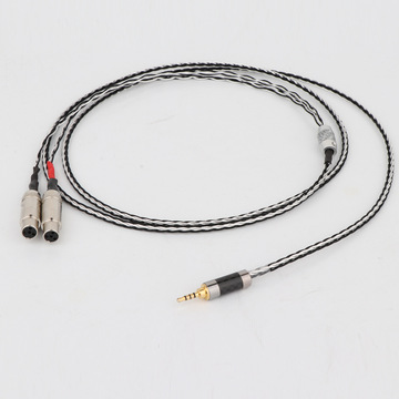 2.5mm平衡插头转双mini卡农母头 2.5小四芯一分二迷你卡侬xlr平衡