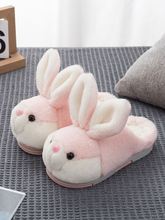 Rabbit wool slippers ears girls indoor non-slip Princess跨境