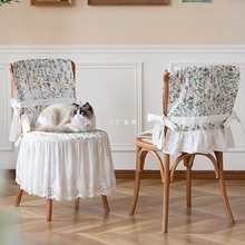 法式椅垫 四季通用蕾丝靠背巾简约家用餐椅套罩欧式现代凳子椅垫