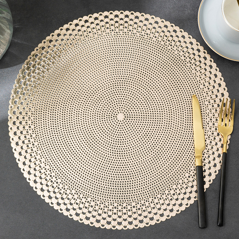 Pvc Western-Style Placemat Hollow Heat Proof Mat Dining Table Cushion Coaster Placemat Cross-Border E-Commerce Hotel Restaurant Table Cloth Placemat