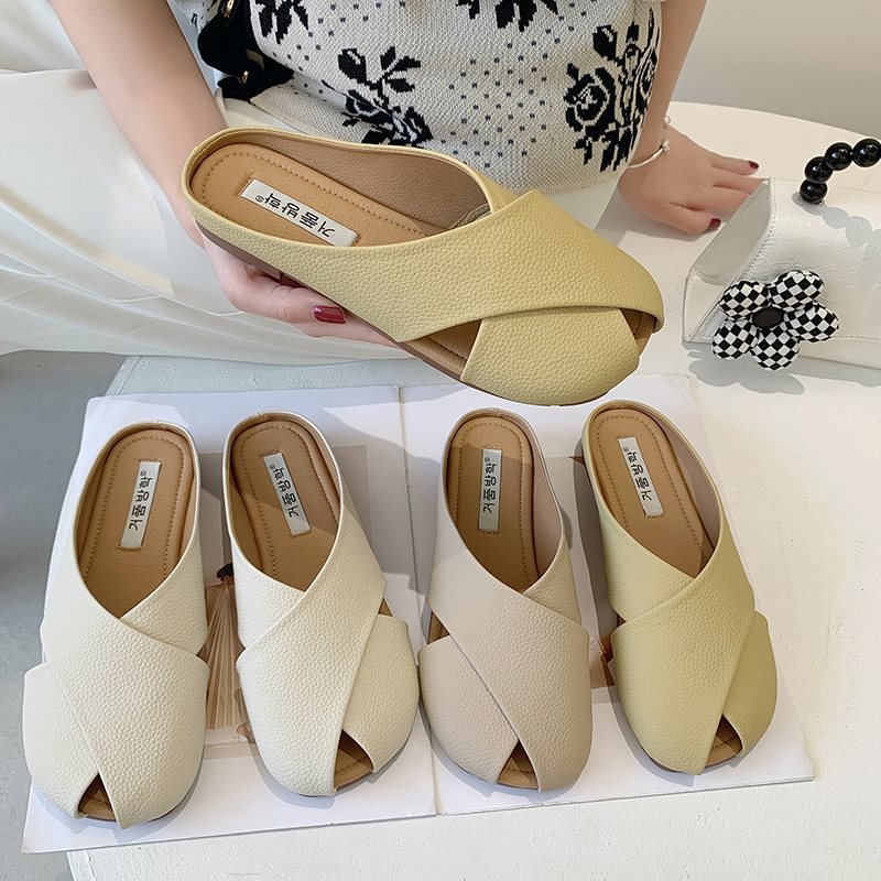 牛筋软底包头半拖鞋女夏外穿2024新款时尚网红鱼嘴仙女凉拖ins潮