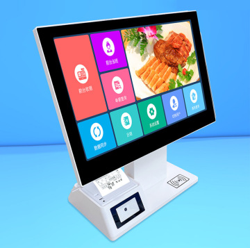 触摸单双屏收银机一体机 双目摄像头 qr code扫码窗小票打印机nfc