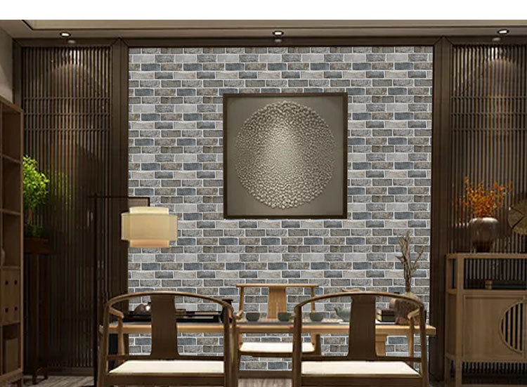 仿古青砖3d立体墙自粘贴创意餐馆墙裙翻新装饰防潮电视背景墙商用