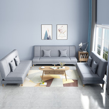 T*沙发小户型客厅沙发床折叠两用简易出租房用经济型懒人布艺小沙