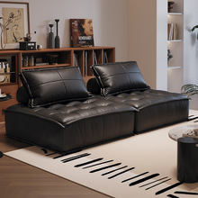 新款豆腐块沙发小户型组合模块沙发客厅黑色单人方块皮埃蒙特