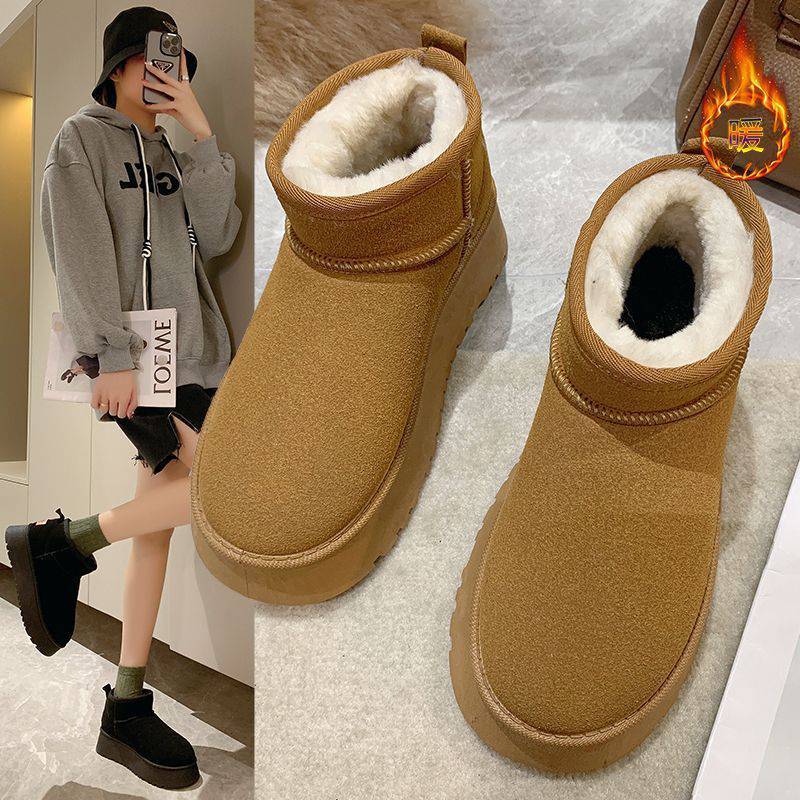 厚底雪地靴女款特厚加厚加绒防滑棉鞋女韩版学生冬季新款棉靴