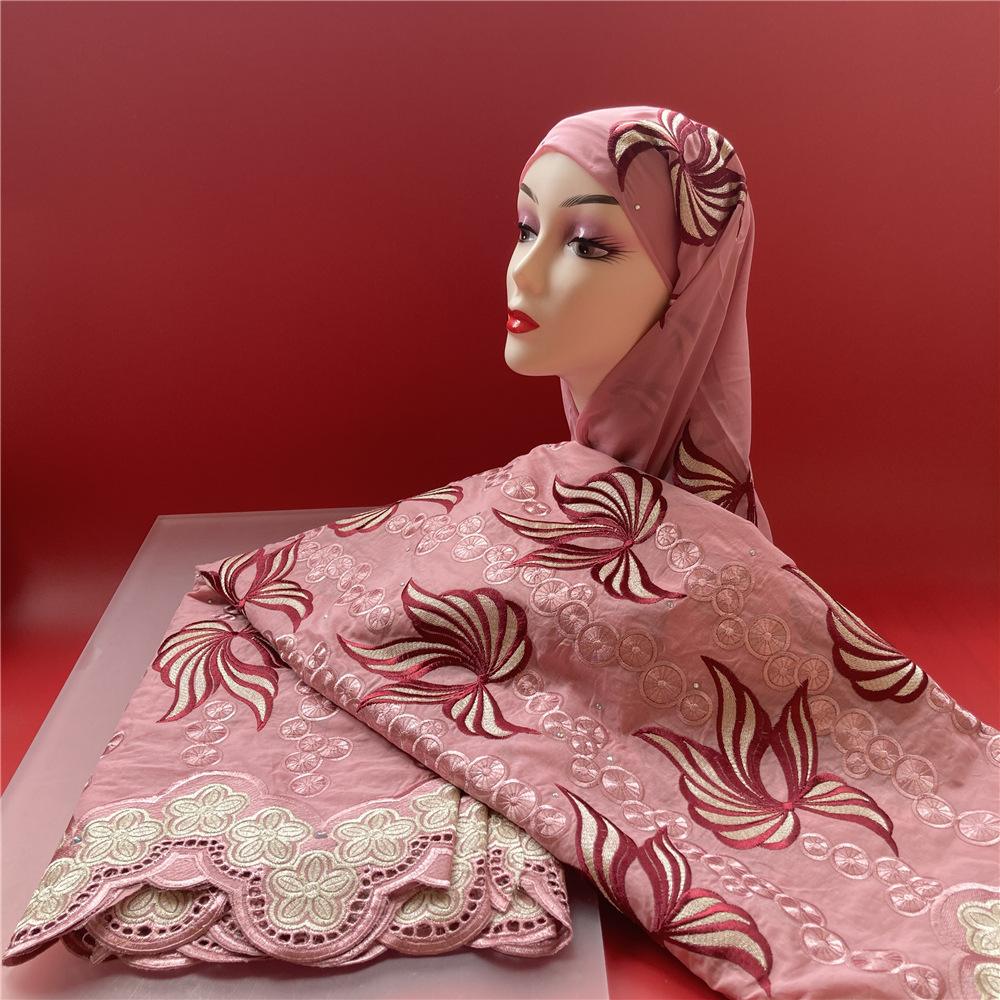 民族刺绣棉布苗族服绣花头巾非洲蕾丝面料 the swiss cotton 5 2y