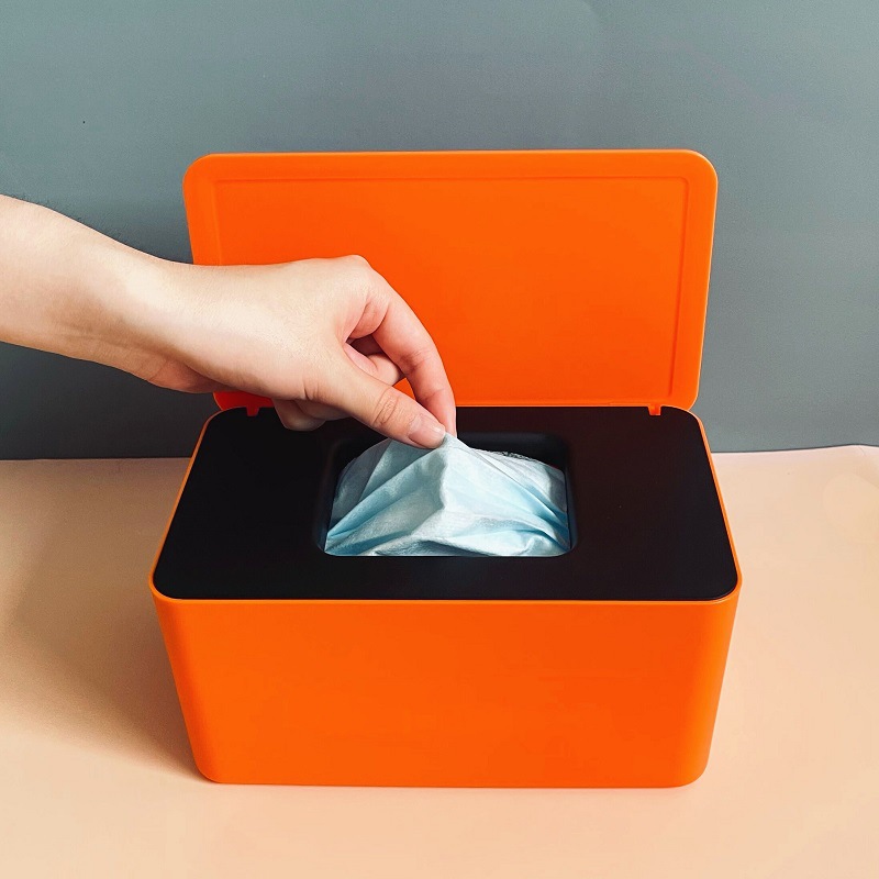 大号口罩盒学生成人鼻罩暂存收纳盒子家用湿纸巾盒带盖防尘纸巾抽