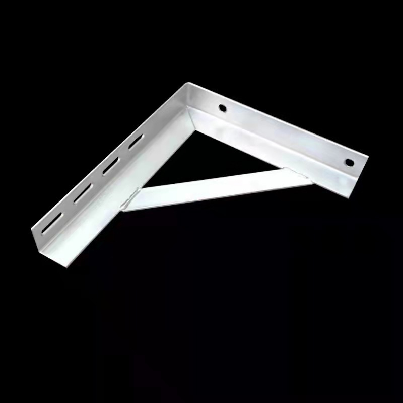 管道支架天燃气电力角铁三角架加厚层板托承重隔木板货架直角固定