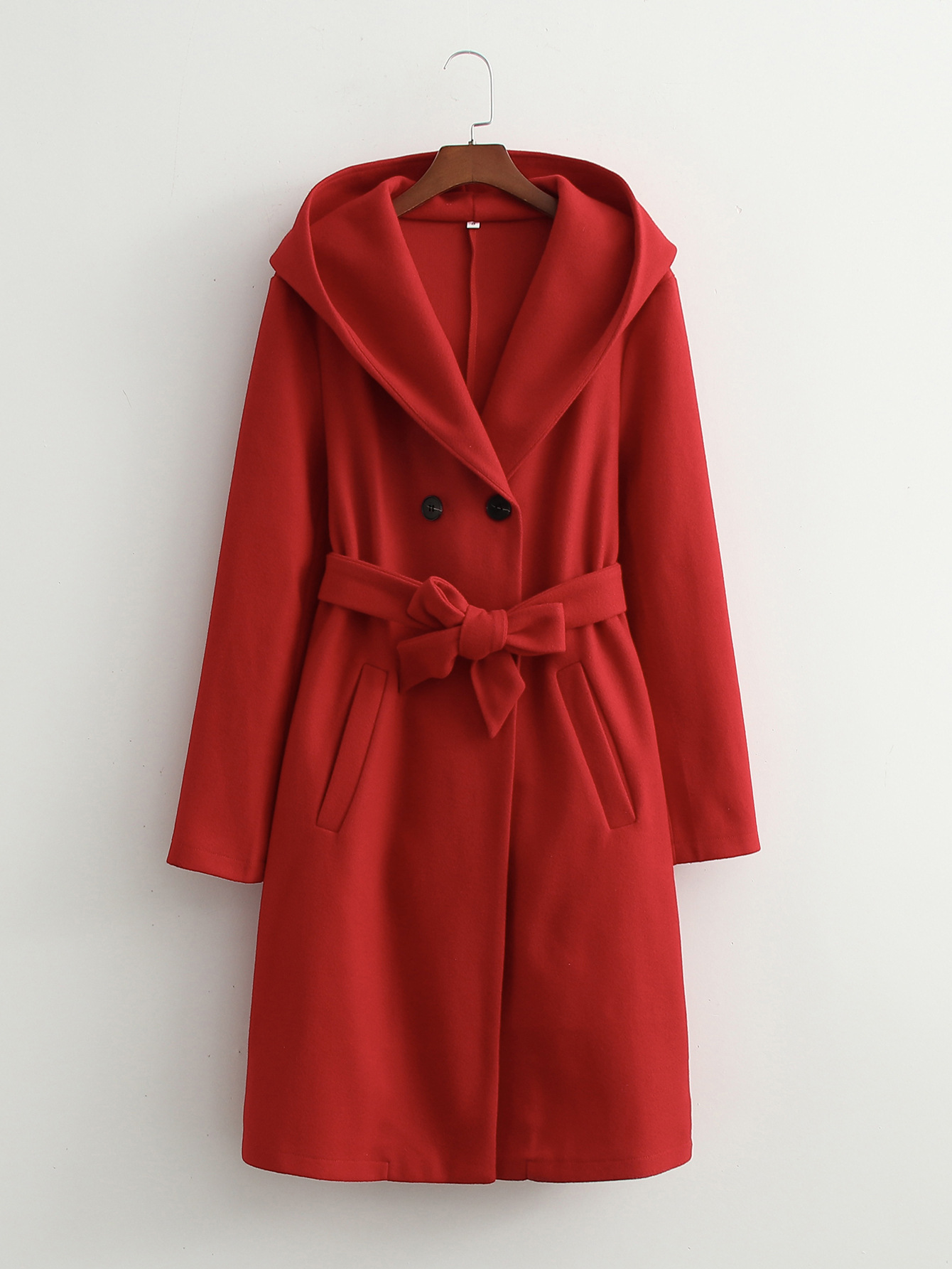 红色中长款连帽大衣图片-海量高清红色中长款连帽大衣图片大全