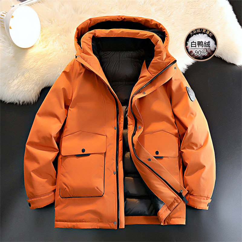 [Quality Inspection] L-7XL High-End plus Size down Jacket Men's Business Shirt 90 White Duck down Thickened Hooded down Jacket