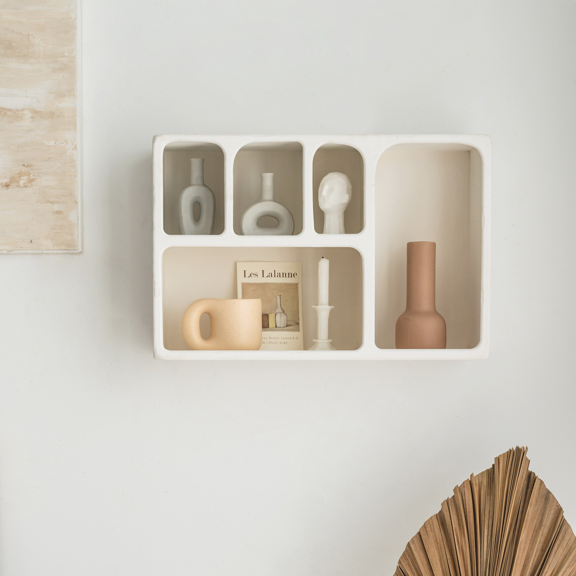 润家家居白色吊柜书柜阳台小壁柜客厅壁挂墙面收纳柜桌面置物架