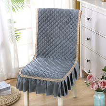 PK0K餐桌椅垫套装冬毛绒纯色现代简约连体餐椅垫椅套椅子坐垫椅子