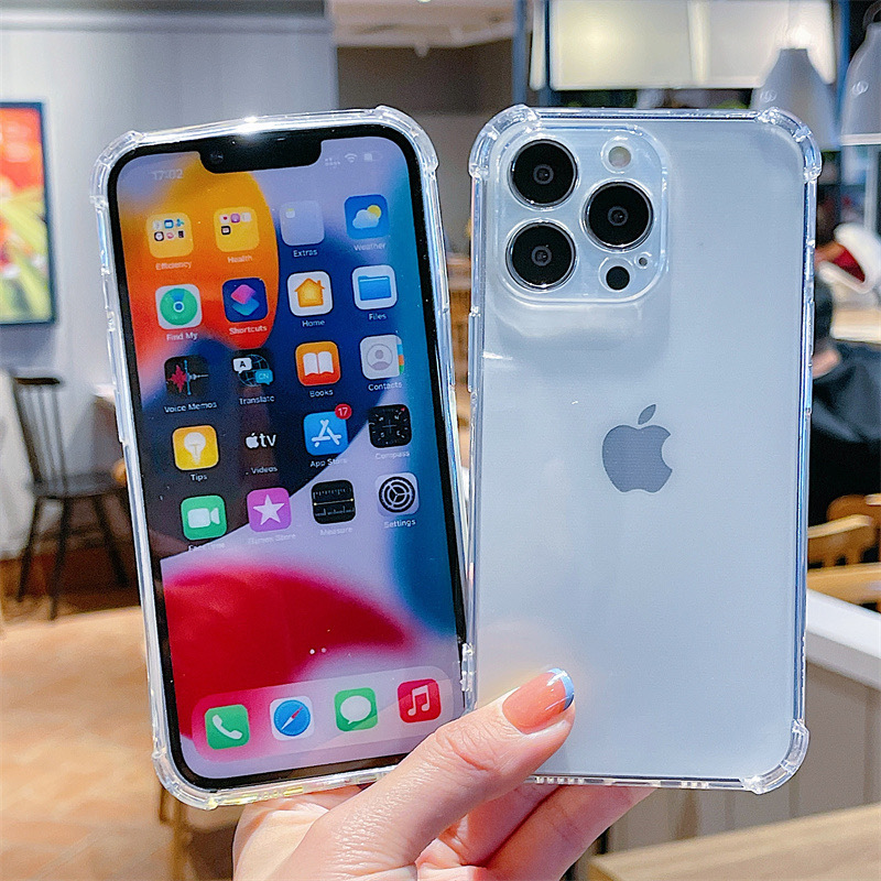 四角气囊软壳适用iPhone16手机保护套13透明14防摔苹果15手机壳