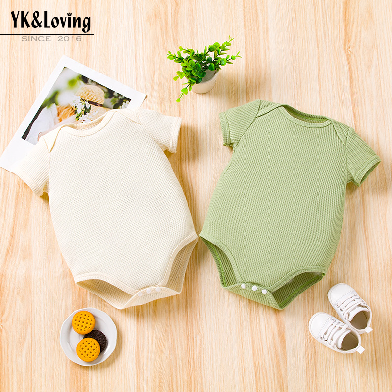 Factory Direct Baby Jumpsuit Baby Clothes Baby Boy and Girl Rompers Newborn Summer Short Sleeve Triangle Rompers Tide