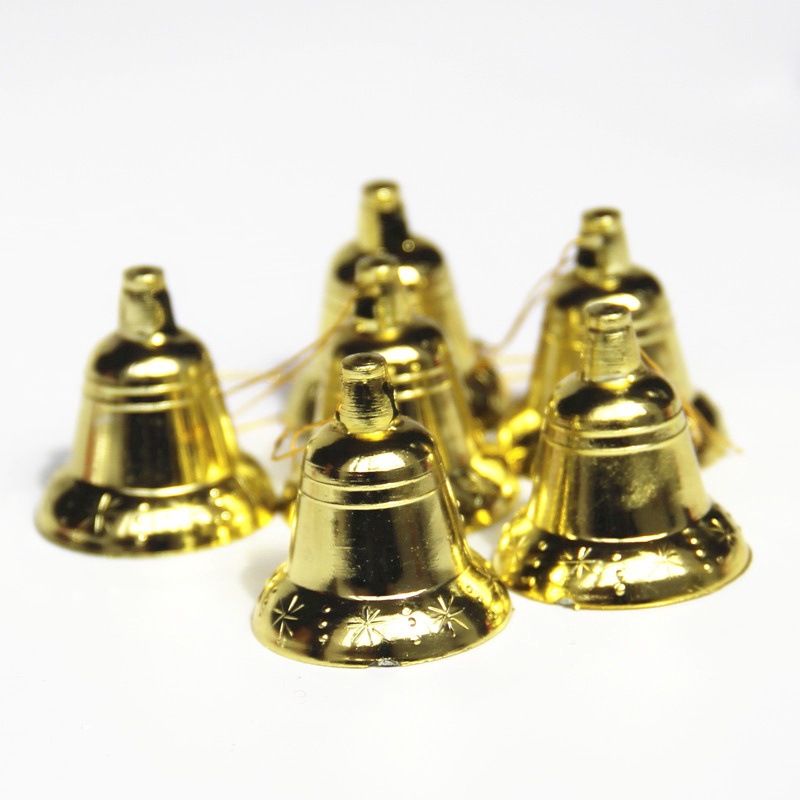 圣诞节布置装饰金铃铛 圣诞用品装饰礼品 圣诞树挂件6个装小铃铛