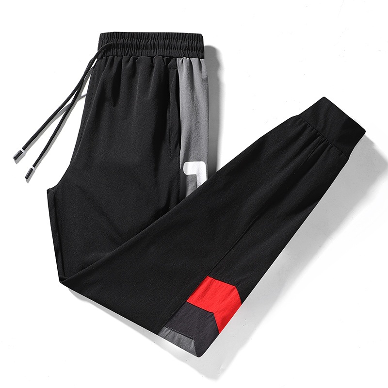 Ice Silk Pants Men's Summer Thin Men's Casual Pants Breathable Ankle-Tied Loose Men's Pants Quick-Drying Air Conditioning Sports Pants Fashion