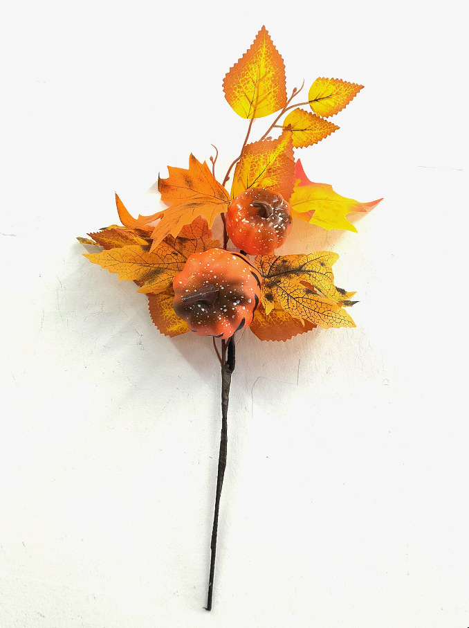 2022 Autumn Atmosphere Decoration Artificial Flower Leaf DIY Accessories Thanksgiving Harvest Festival Twig Cutting Maple Leaf Pumpkin Ornaments