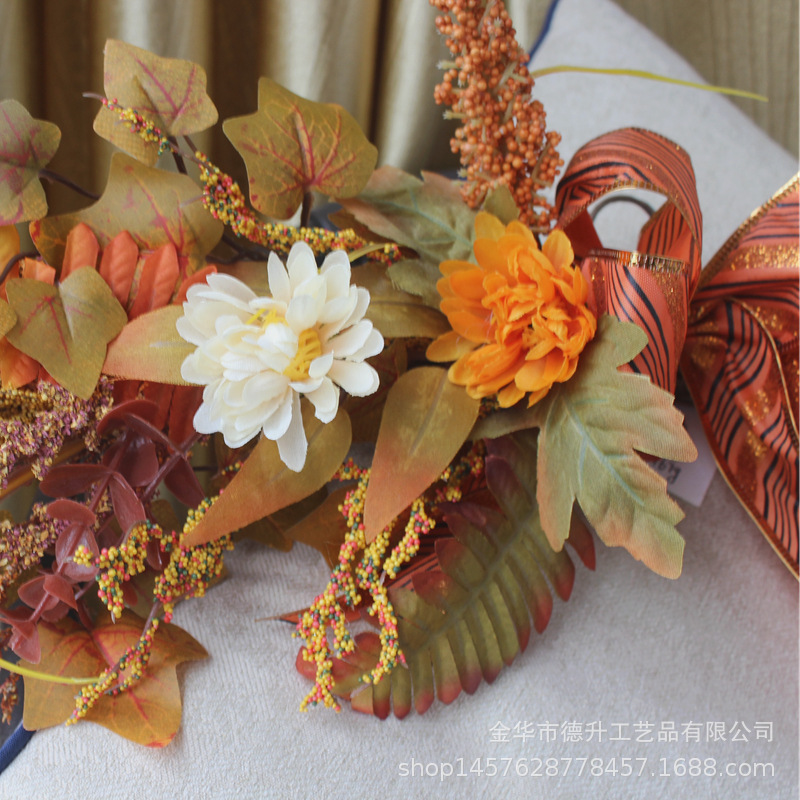 Cross-Border E-Commerce Amazon Artificial Flower Lintel Halloween Harvest Festival Thanksgiving Holiday Atmosphere Layout Wall Hanging