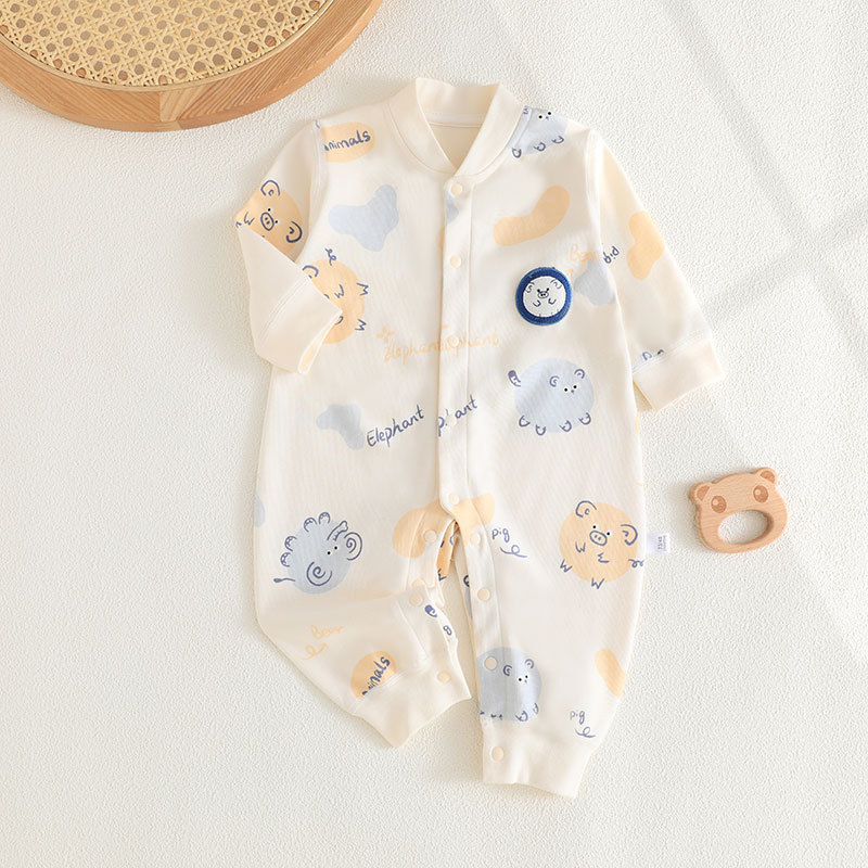 Baby Jumpsuit Spring and Autumn Class a Baby Pajamas Newborn Clothes Seamless Cotton Romper Newborn Baby Romper Baby Clothes