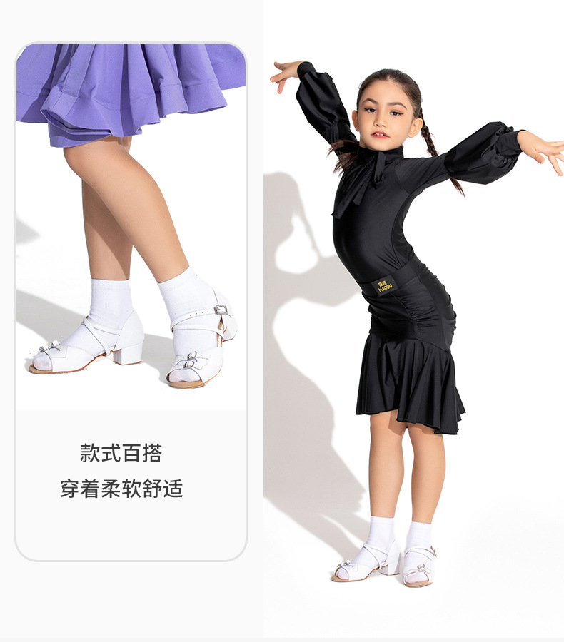 猫度 拉丁舞袜少儿女童短袜全棉小白袜吸汗透气比赛演出规定袜子