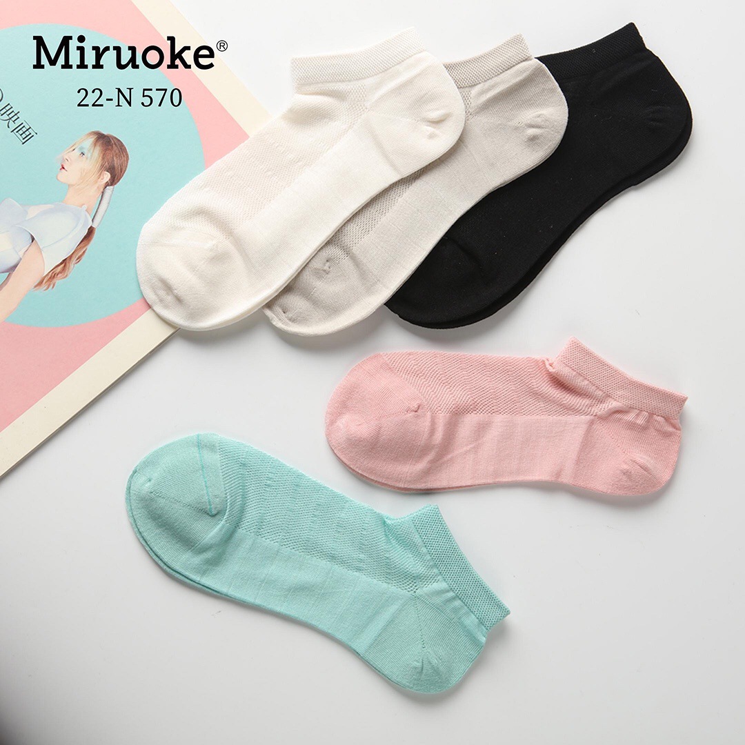 女士袜子蛋白面料纯色半网眼百搭船袜无骨缝头女袜均码休闲透气袜