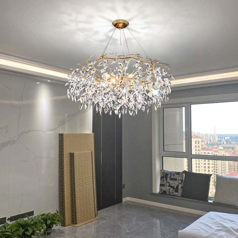 Post-Modern Light Luxury Chandelier Chandelier Crystal Lamp Dining Room Bedroom Stylish and Personalized French Designer Creative Lamp in the Living Room