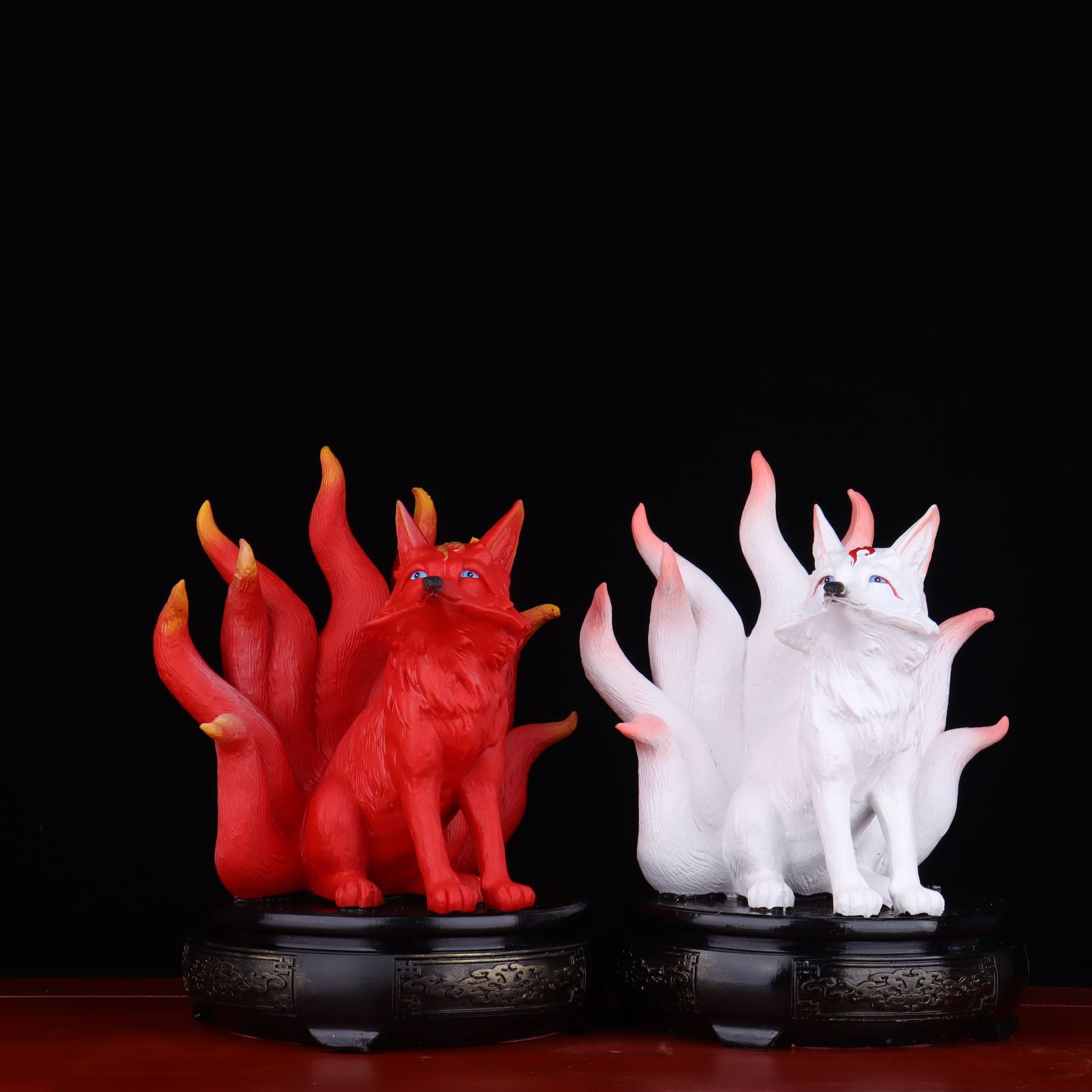 0成交1个飞天九尾狐仙神像女狐仙红狐白狐黄狐家用供奉树脂精工摆件九