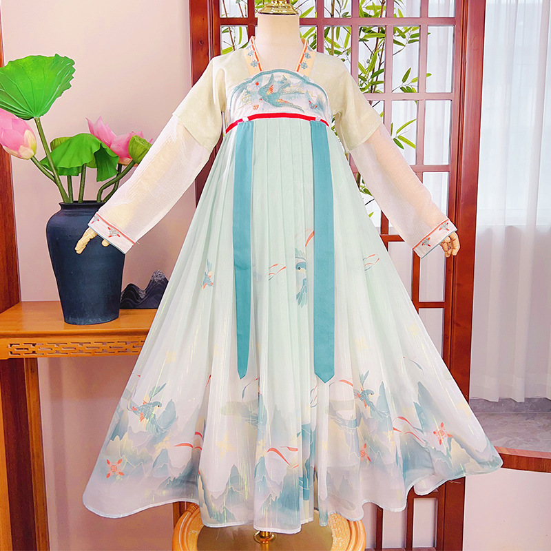 女童夏装连衣裙2024新款汉服儿童夏季中国风唐装女宝宝超仙公主裙