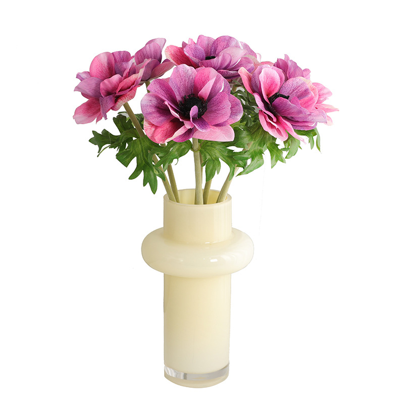 Mori Style Wedding Ceremony Layout Artificial Flocking Anemone Living Room Home Flower Arrangement Accessories Artificial Halo Dyed Silk Flower