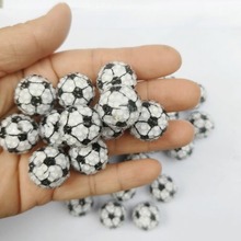 20MM树脂钻球珠 运动足球镶树脂钻亚克力散珠 DIY Chunky Bead