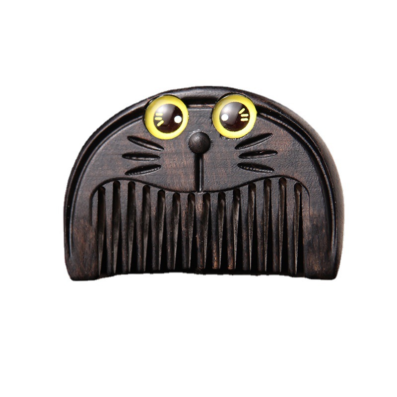 cat comb sandalwood eyes fine teeth blessing cat wooden comb green sandalwood deep noble treasure scenic spot gift comb live supply