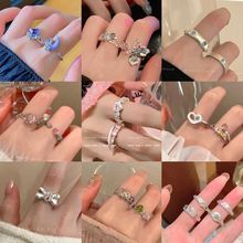 彩色锆石甜美戒指2024新款甜酷精致韩版时尚高级感多巴胺锆石戒指