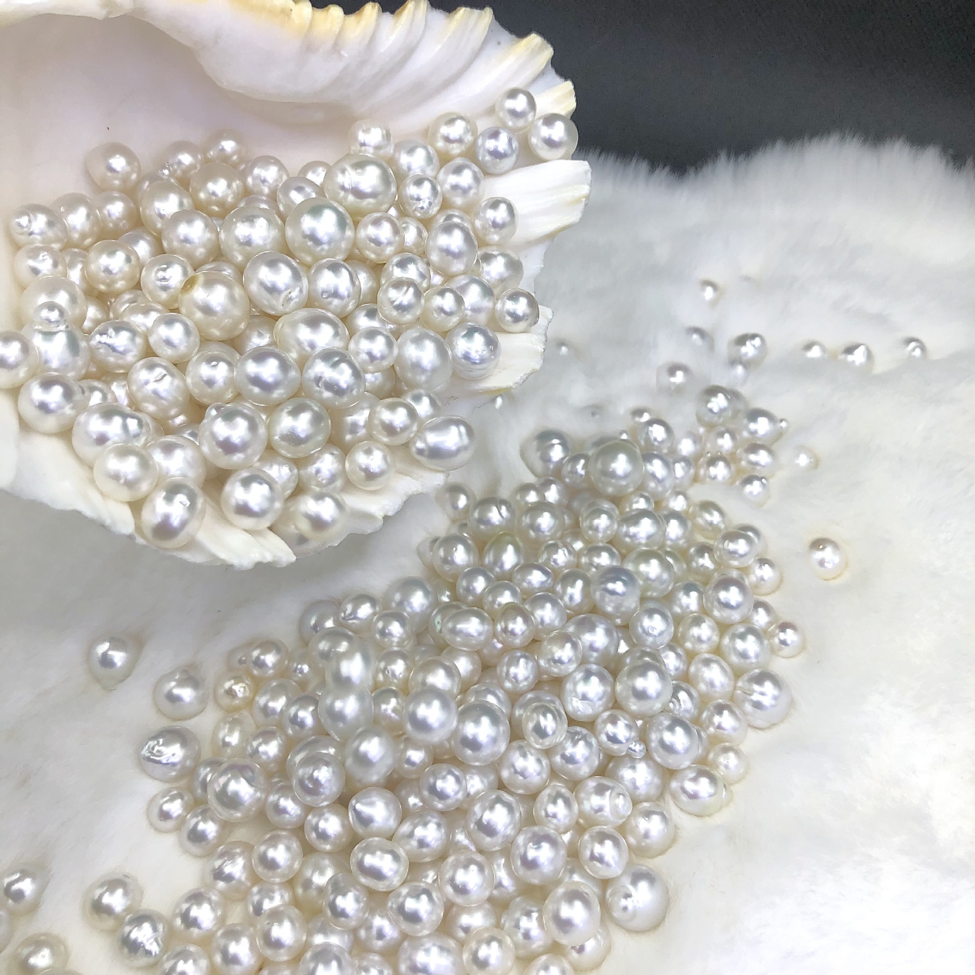 澳白巴洛克有核8-12mm个别瑕疵白色海水珍珠 diy项链 厂家直售