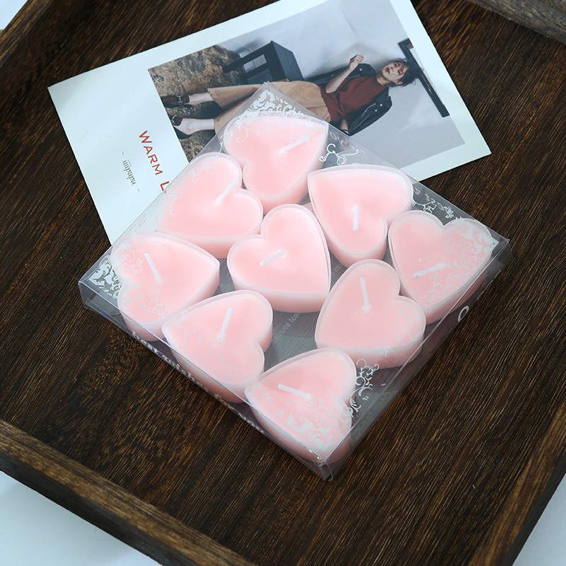 Creative Plastic Heart-Shaped Aromatherapy Candle Romantic Birthday Candle Incense Love Lover Candlelight Dinner Candle Wholesale