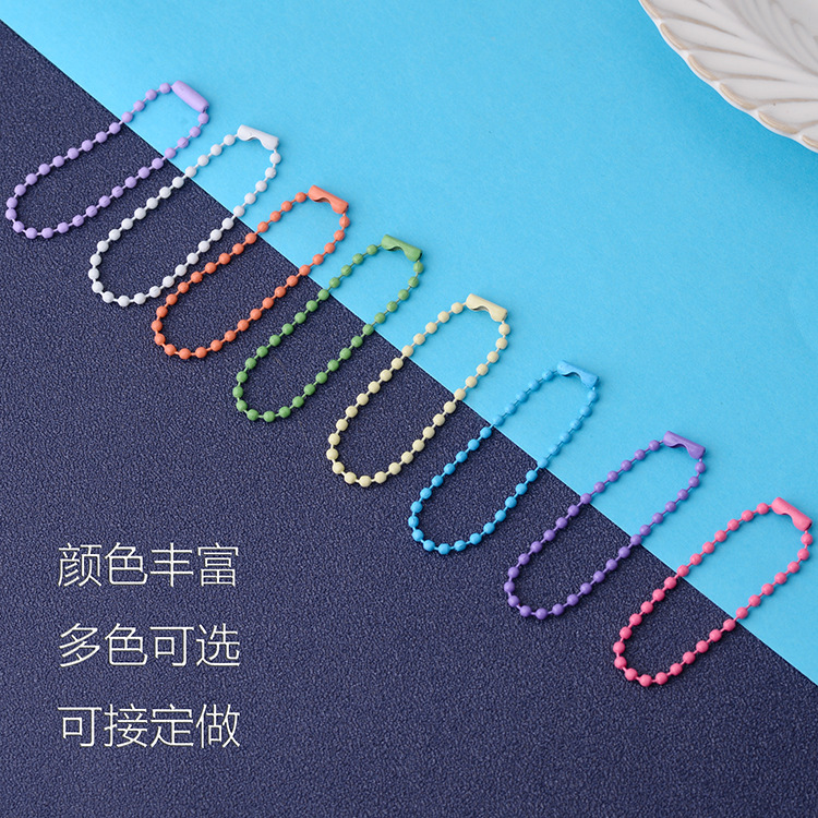 Diy Material Wholesale 12cm Paint Bead Necklace Color Lanyard Tag Keychain Plush Pendant Connection Ball Chain