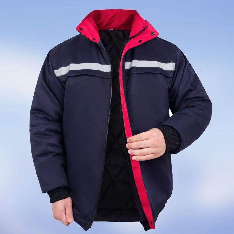 冬季棉服加厚工作服男上衣宽松立领工地棉袄劳保服棉衣棉裤厚