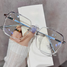 新款蓝色大框眼镜超轻眼镜框近视女素颜神器方框专业可配有度数女