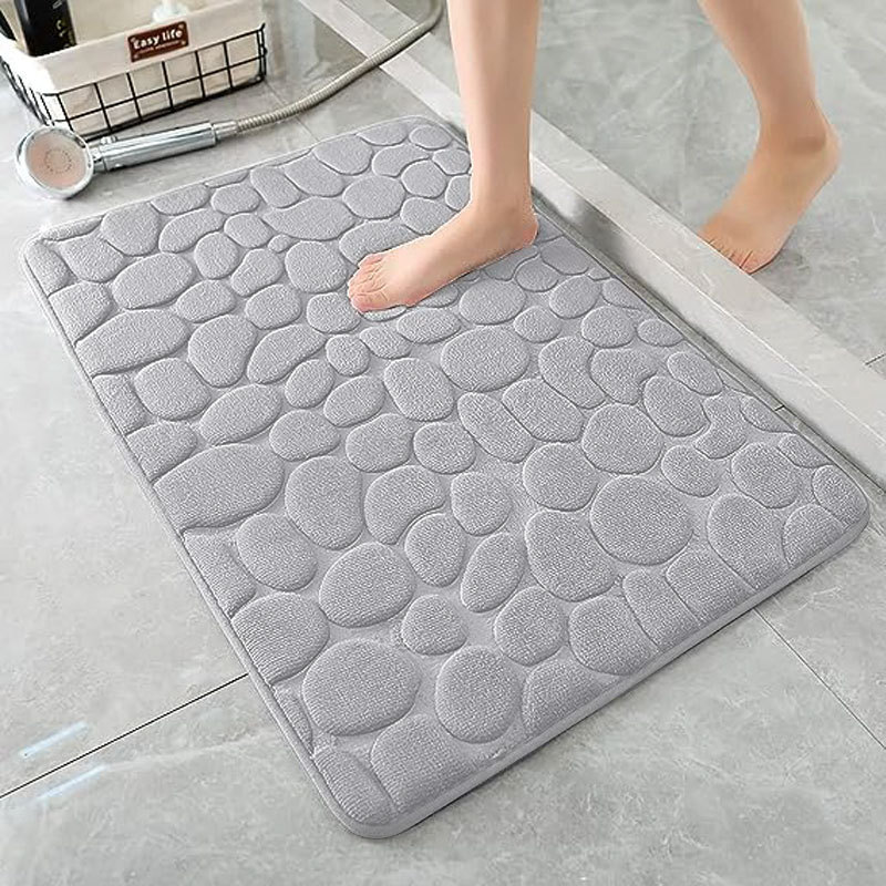 Goose Egg Stone Pattern Floor Mat Flannel Memory Foam Bathroom Bathroom Absorbent Door Mat Non-Slip Mat Carpet