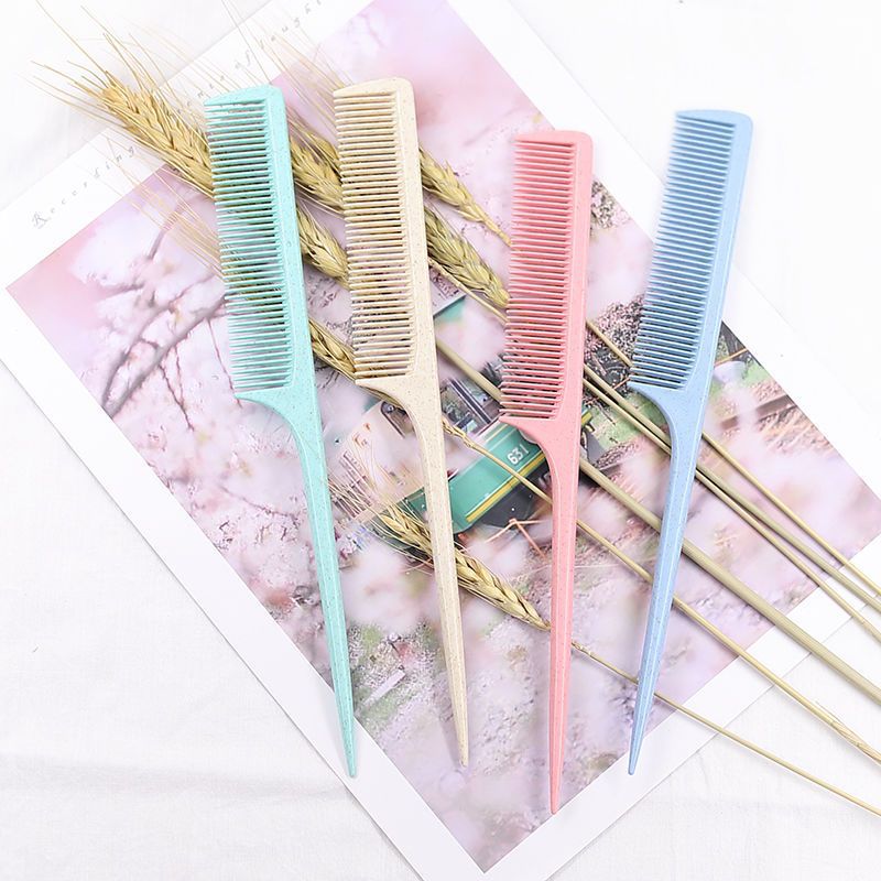 儿童梳子小麦秸秆家用造型梳尖尾梳盘发美发梳防静电密齿梳m701