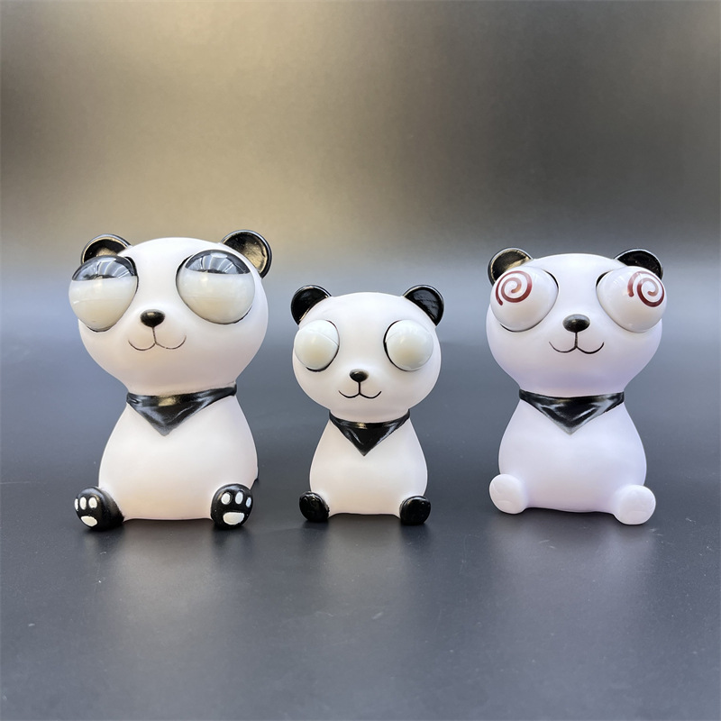 Decompression Toy Glaring Panda Decompression Squeezing Toy Bear Doll Children Vent Funny Trick Artifact in Stock