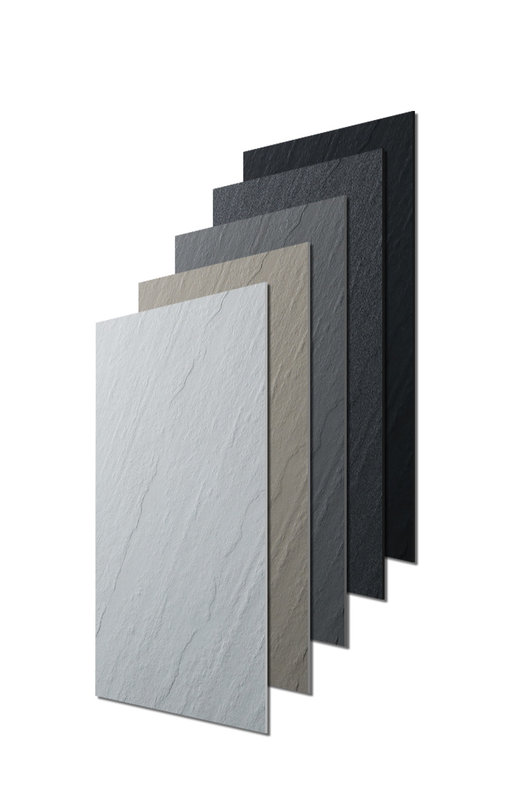 全瓷通体卫生间阳台背景墙板岩砖黑灰白色石纹仿古瓷砖餐厅300600